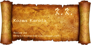 Kozma Karola névjegykártya
