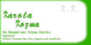 karola kozma business card